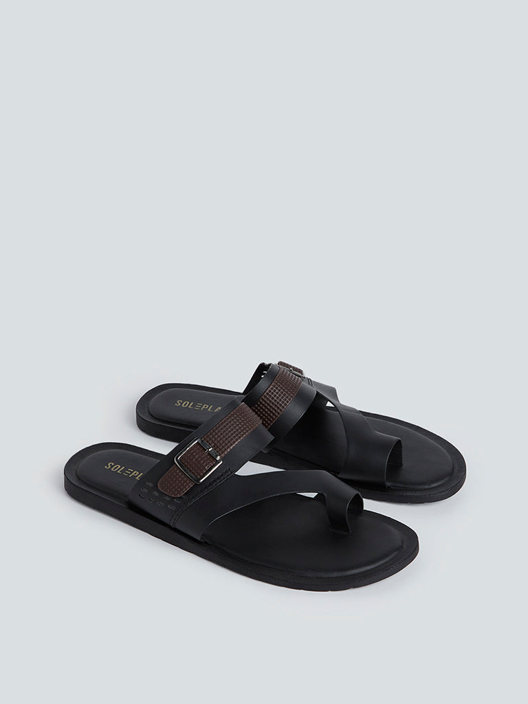 Soleplay Black Multi-Strap Sandals